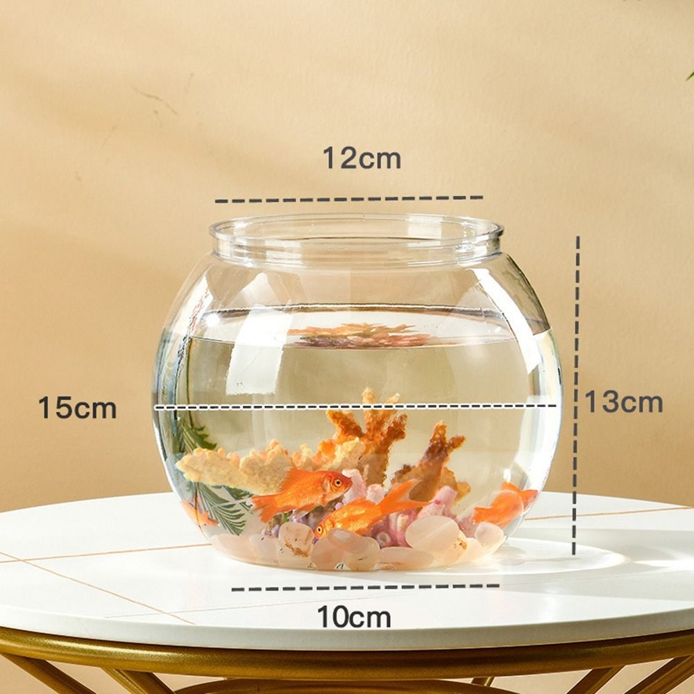 Aquarium Fish Jar - Akuarium Meja Transparan Bulat Kecil dari