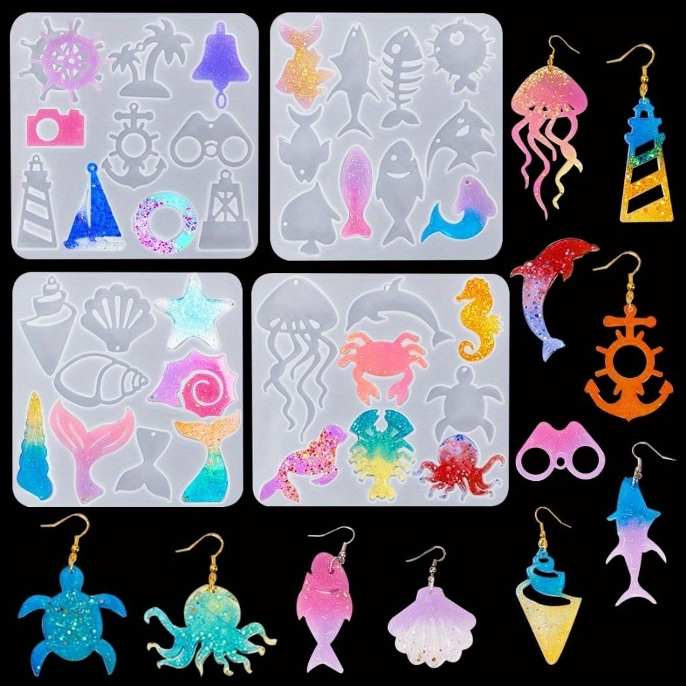 Aquarium Fish Accessories - Set Cetakan Anting dan Liontin Bertema