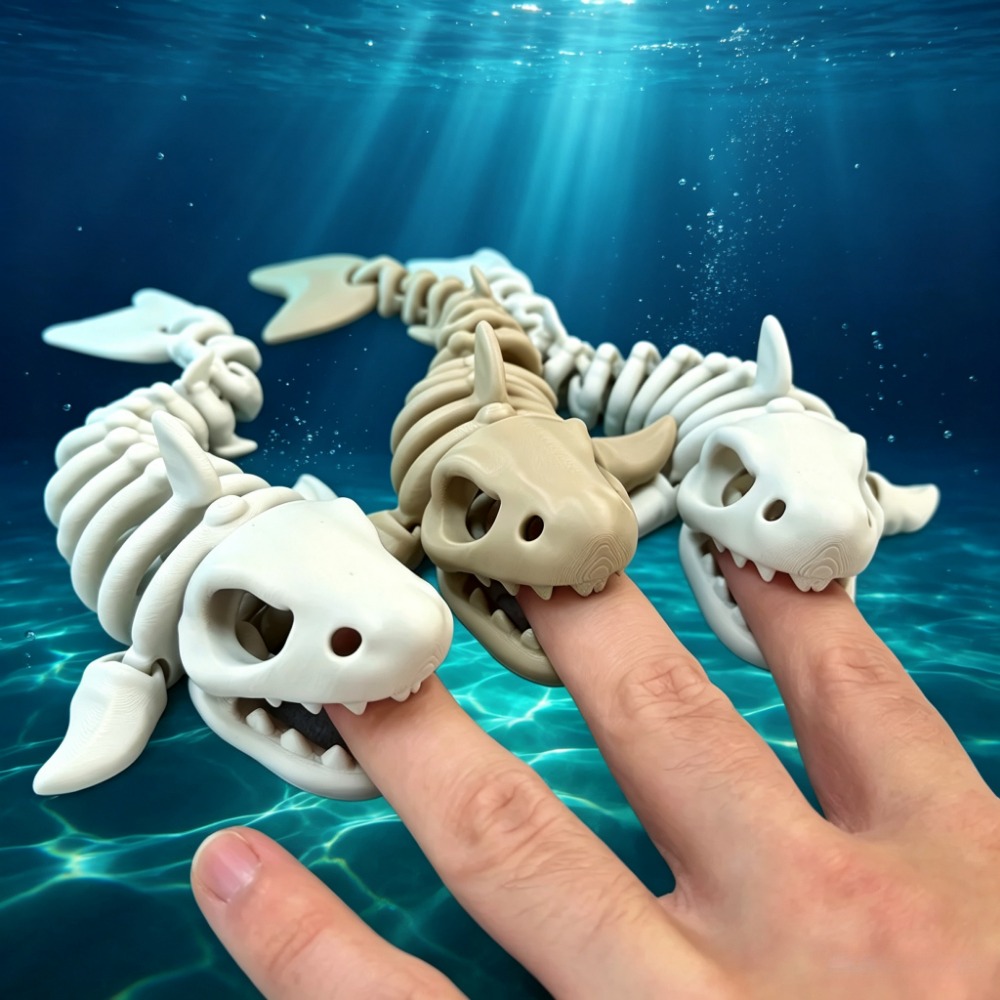Aquarium Fish Items - Dekorasi Akuarium Kerangka Hiu, Ornamen Berartikulasi,