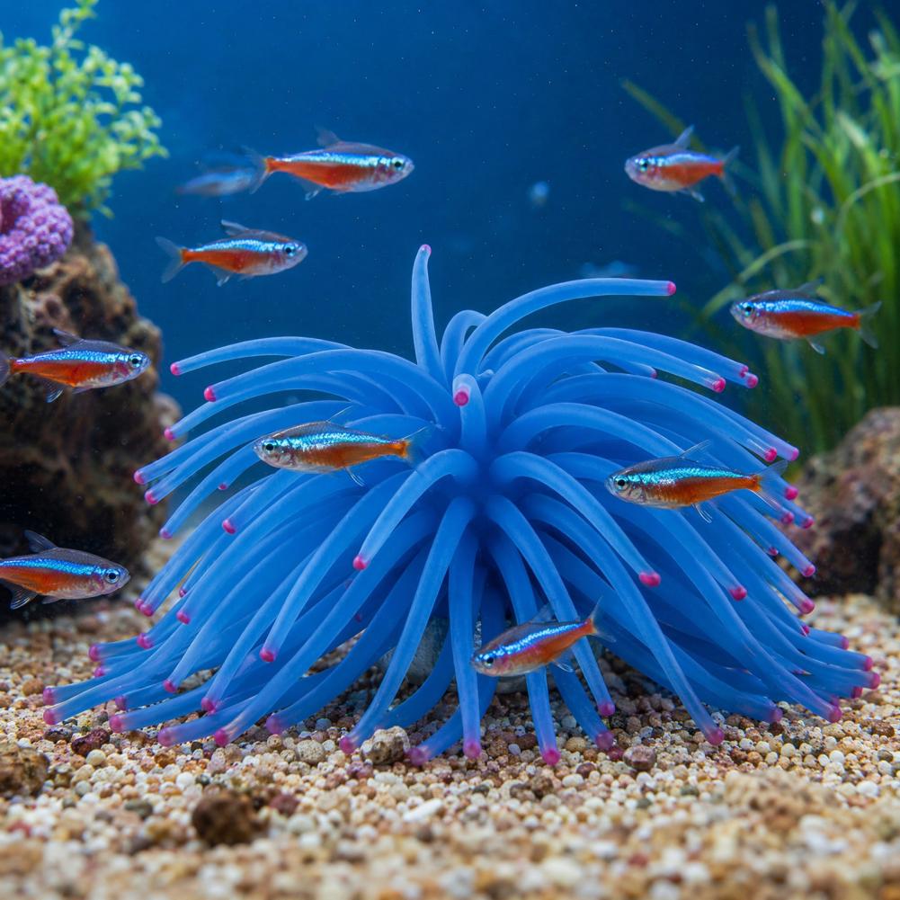 Aquarium Fish Accessories - Ornamen Akuarium Silikon Anemon Laut Dekorasi