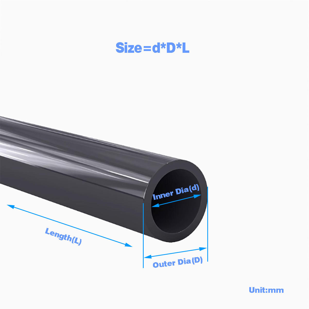Aquarium Fish Accessories - Pipa Plastik PVC hitam tabung berongga/tangki