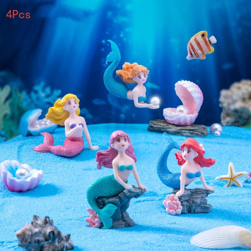 Aquarium Fish Items - 4 Buah Patung Miniatur Hiasan Putri