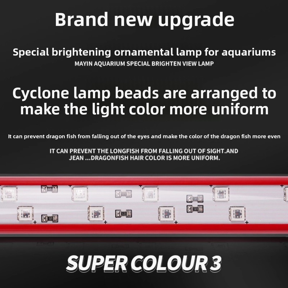 Aquarium Fish Dragon - Lampu Akuarium LED Tiga Warna Primer,