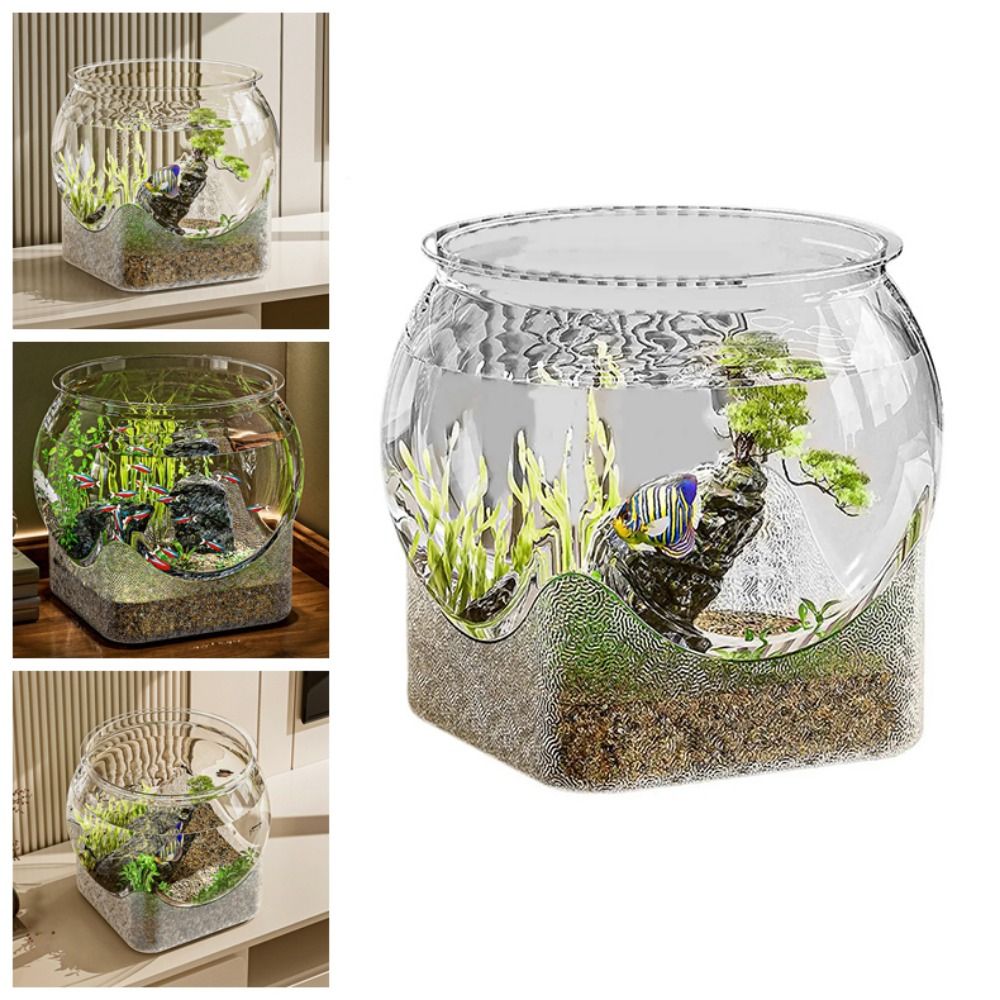 Aquarium Goldfish - Akuarium Ikan Bulat Ultra Jernih, Wadah
