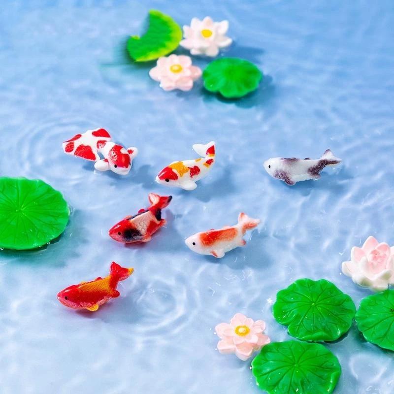 Patung Ikan Koi Resin Mini Orn - Aquarium Fish Koi ulasan dan harga