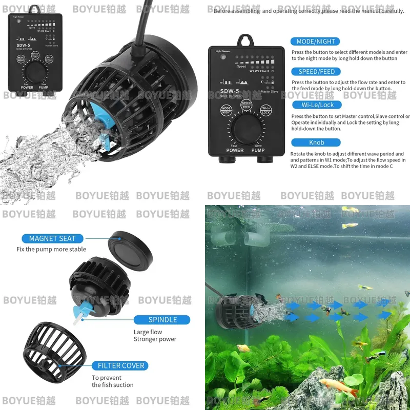 Pompa Sirkulasi Senyap WiFi Aq - Powerhead Circulation Pump ulasan dan harga