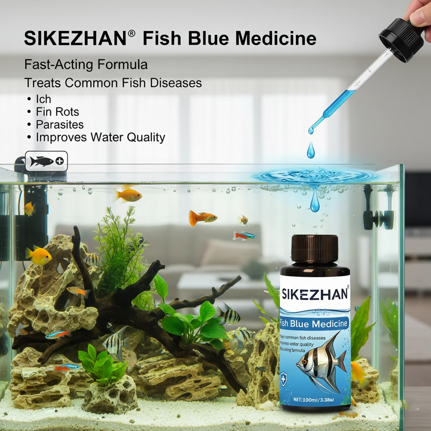500ml Larutan Metilen Biru Per - Aquarium Fish Medicine ulasan dan harga
